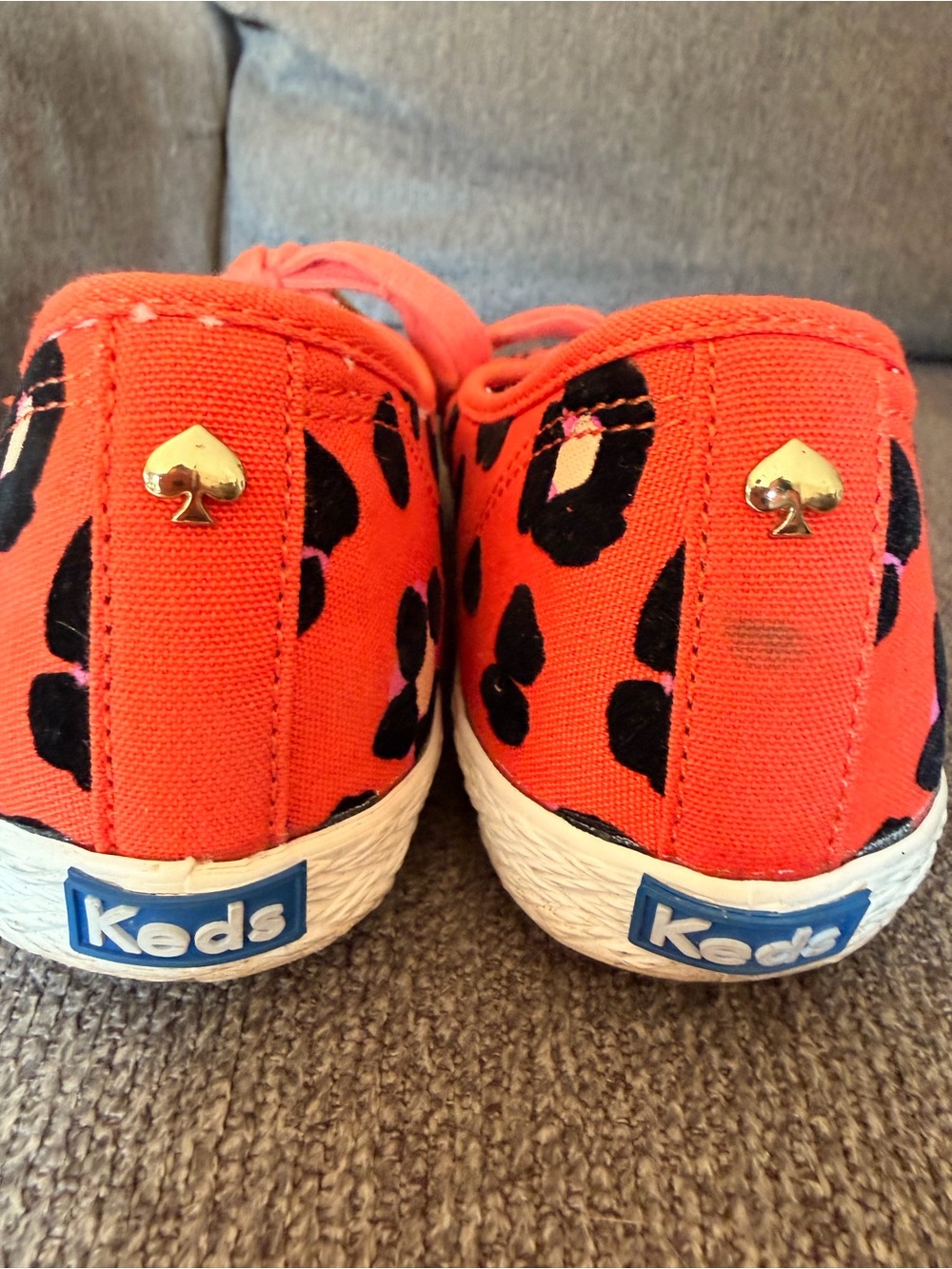 Kate Spade x Keds Orange Leopard Cheetah Pointed Toe Sneakers Size 7.5 - Picture 5 of 6